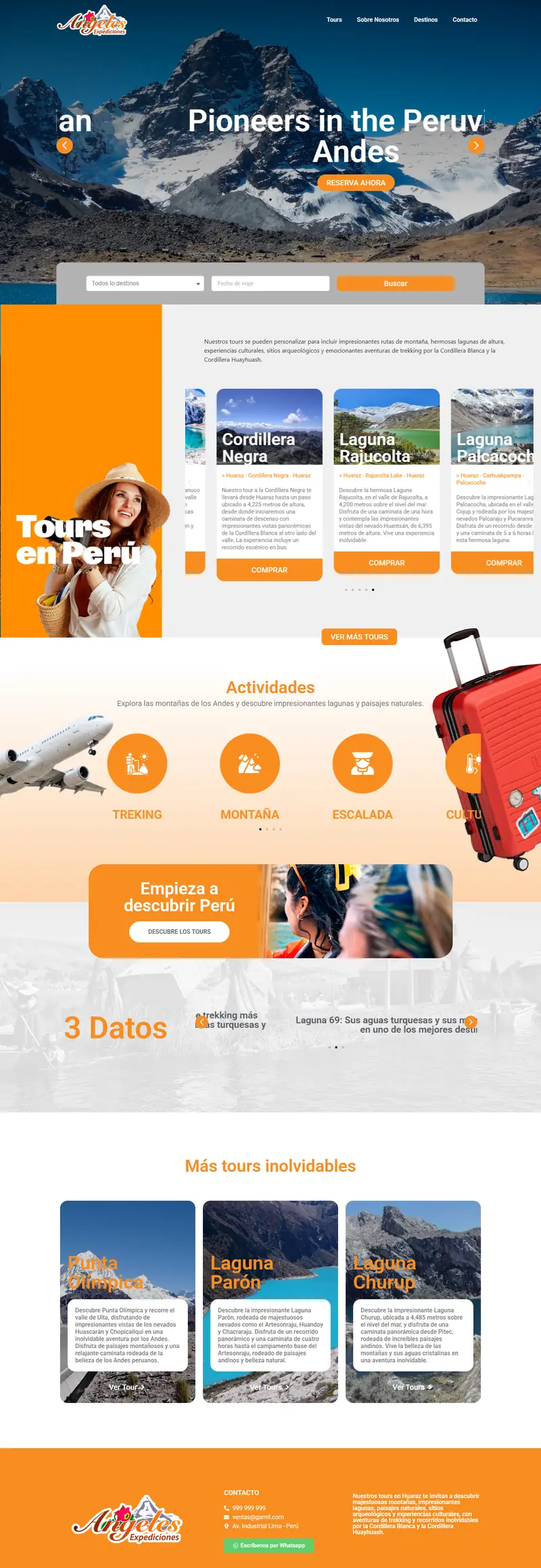Página web de Ángeles Expediciones, hecha por Avii Perú