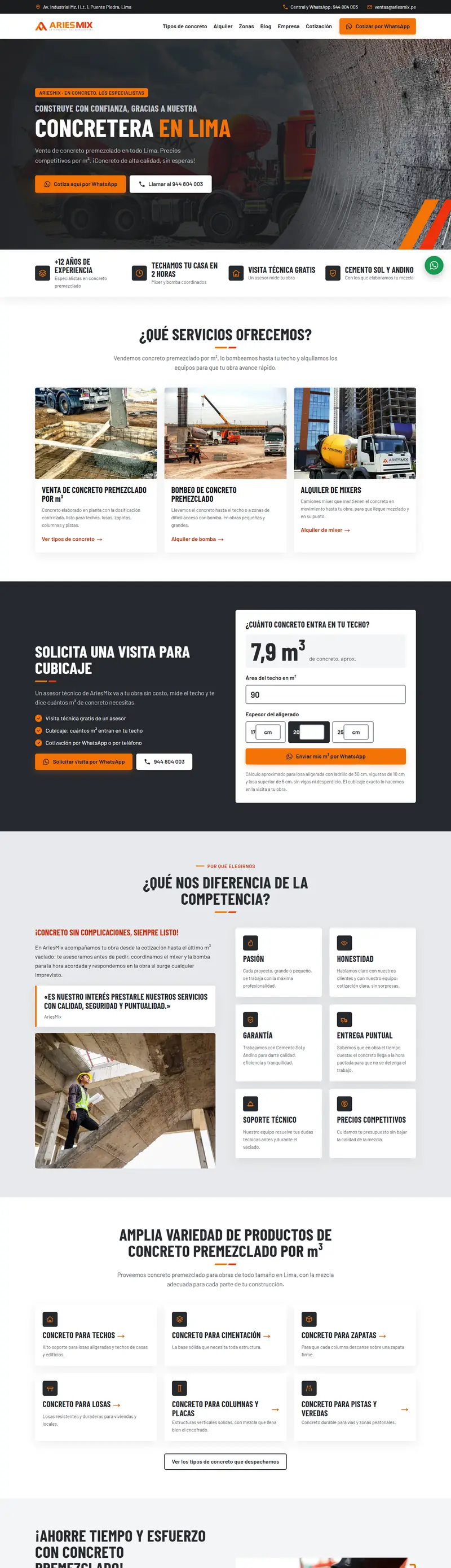 Página web de AriesMix, hecha por Avii Perú