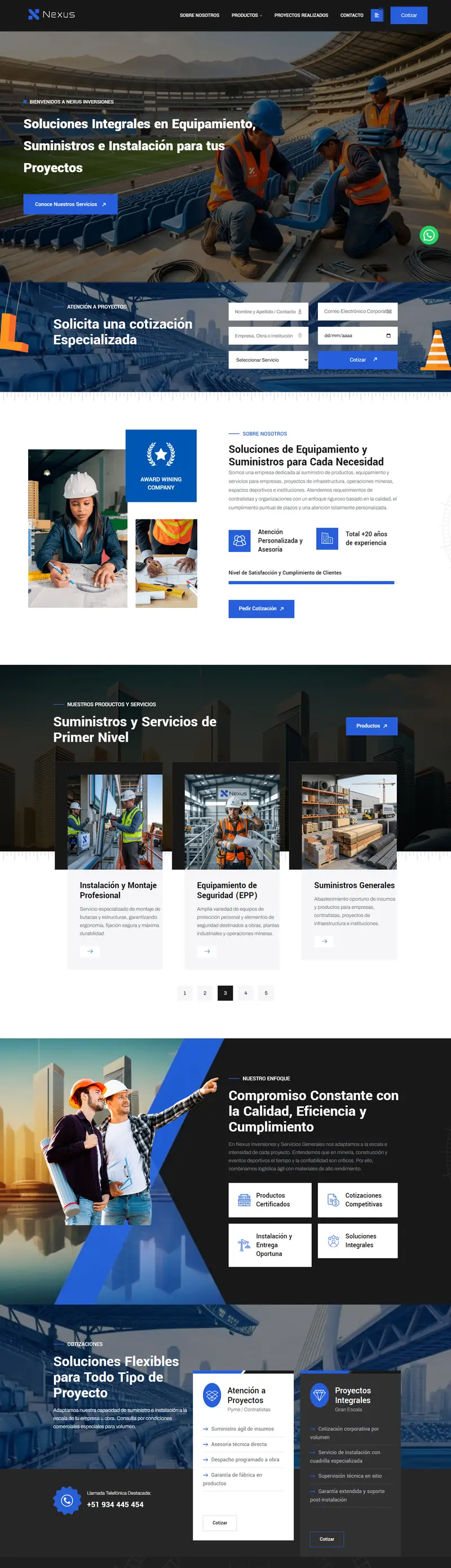 Página web de Nexus Group, hecha por Avii Perú