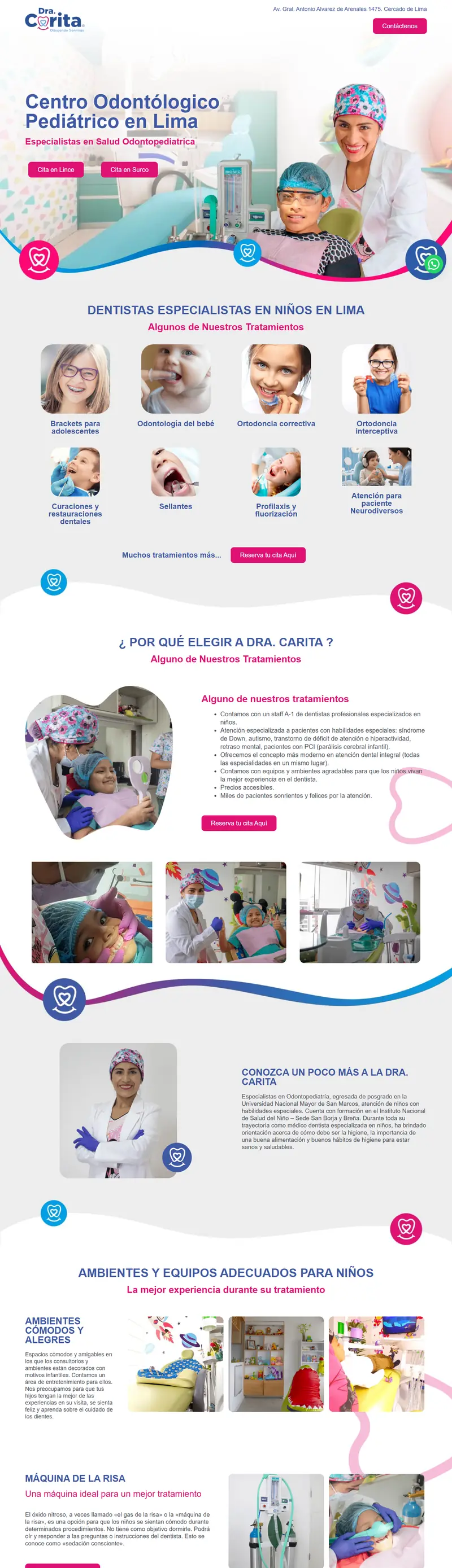 Página web de Dra. Carita, hecha por Avii Perú