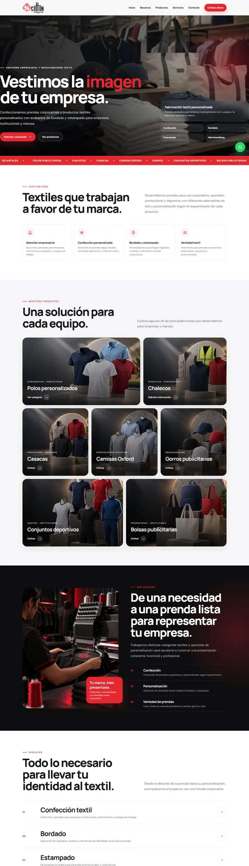 Página web de Scotton Perú, hecha por Avii Perú