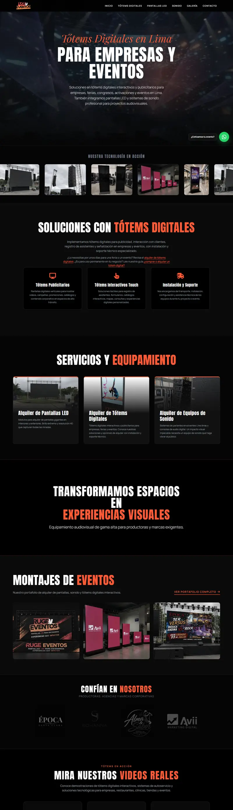 Página web de TotemDigital, hecha por Avii Perú