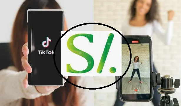 Logo de TikTok junto al símbolo del sol peruano, idea del costo de anunciar en TikTok